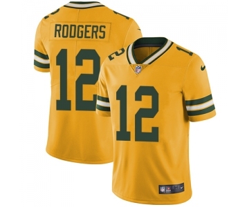 Youth Green Bay Packers #12 Aaron Rodgers Limited Gold Rush Vapor Untouchable Football Jersey