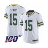 Youth Green Bay Packers #15 Bart Starr White Vapor Untouchable Limited Player 100th Season Football Jersey