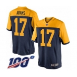 Youth Green Bay Packers #17 Davante Adams Limited Navy Blue Alternate 100th Season Football Jersey