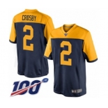 Youth Green Bay Packers #2 Mason Crosby Limited Navy Blue Alternate 100th Season Football Jersey