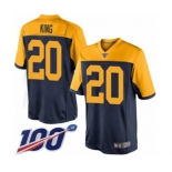 Youth Green Bay Packers #20 Kevin King Limited Navy Blue Alternate 100th Season Football Jersey