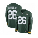 Youth Green Bay Packers #26 Darnell Savage Jr. Limited Green Therma Long Sleeve Football Jersey