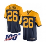 Youth Green Bay Packers #26 Darnell Savage Jr. Limited Navy Blue Alternate 100th Season Football Jersey