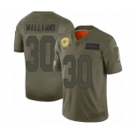 Youth Green Bay Packers #30 Jamaal Williams Limited Camo 2019 Salute to Service Football Jersey