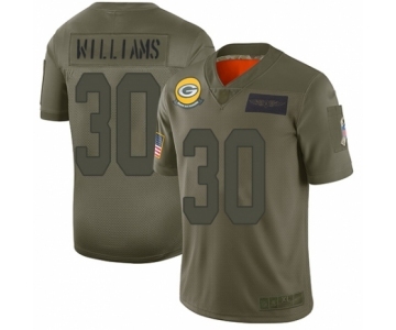 Youth Green Bay Packers #30 Jamaal Williams Limited Camo 2019 Salute to Service Football Jersey