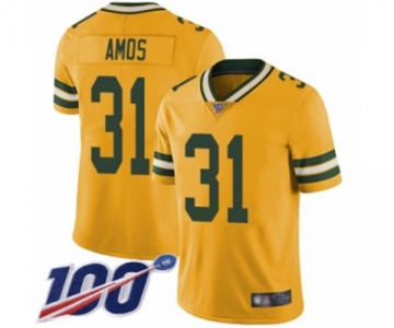 Youth Green Bay Packers #31 Adrian Amos Limited Gold Rush Vapor Untouchable 100th Season Football Jersey