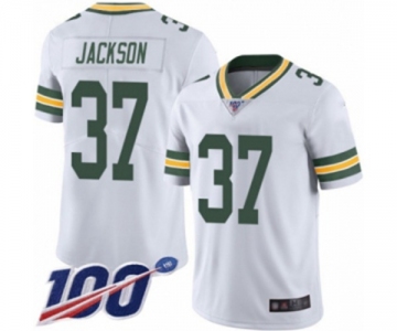 Youth Green Bay Packers #37 Josh Jackson White Vapor Untouchable Limited Player 100th Season Football Jersey