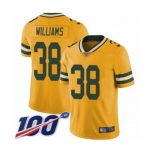 Youth Green Bay Packers #38 Tramon Williams Limited Gold Rush Vapor Untouchable 100th Season Football Jersey