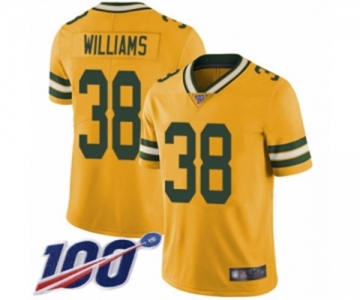 Youth Green Bay Packers #38 Tramon Williams Limited Gold Rush Vapor Untouchable 100th Season Football Jersey