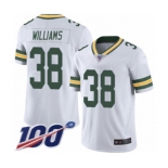 Youth Green Bay Packers #38 Tramon Williams White Vapor Untouchable Limited Player 100th Season Football Jersey