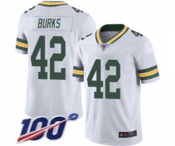 Youth Green Bay Packers #42 Oren Burks White Vapor Untouchable Limited Player 100th Season Football Jersey