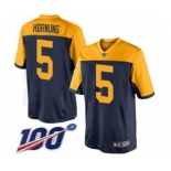 Youth Green Bay Packers #5 Paul Hornung Limited Navy Blue Alternate 100th Season Football Jersey