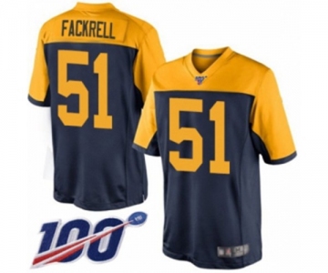 Youth Green Bay Packers #51 Kyler Fackrell Limited Navy Blue Alternate 100th Season Football Jersey