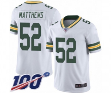 Youth Green Bay Packers #52 Clay Matthews White Vapor Untouchable Limited Player 100th Season Football Jersey