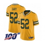 Youth Green Bay Packers #52 Rashan Gary Limited Gold Rush Vapor Untouchable 100th Season Football Jersey