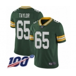 Youth Green Bay Packers #65 Lane Taylor Green Team Color Vapor Untouchable Limited Player 100th Season Football Jersey