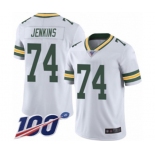 Youth Green Bay Packers #74 Elgton Jenkins White Vapor Untouchable Limited Player 100th Season Football Jersey