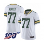 Youth Green Bay Packers #77 Billy Turner White Vapor Untouchable Limited Player 100th Season Football Jersey