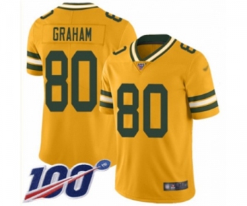 Youth Green Bay Packers #80 Jimmy Graham Limited Gold Inverted Legend 100th Season Football Jersey