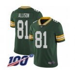 Youth Green Bay Packers #81 Geronimo Allison Green Team Color Vapor Untouchable Limited Player 100th Season Football Jersey