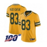 Youth Green Bay Packers #83 Marquez Valdes-Scantling Limited Gold Rush Vapor Untouchable 100th Season Football Jersey