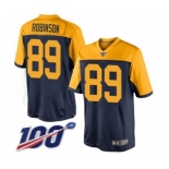 Youth Green Bay Packers #89 Dave Robinson Limited Navy Blue Alternate 100th Season Football Jersey