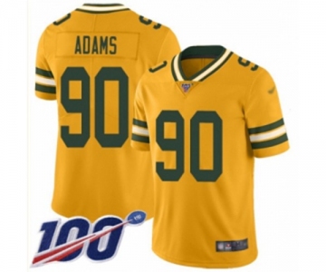 Youth Green Bay Packers #90 Montravius Adams Limited Gold Inverted Legend 100th Season Football Jersey