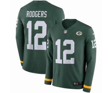 Youth Nike Green Bay Packers #12 Aaron Rodgers Limited Green Therma Long Sleeve NFL Jersey