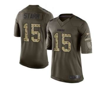 Youth Nike Green Bay Packers #15 Bart Starr Green Salute to Service Jerseys