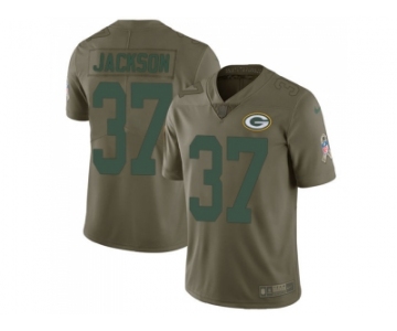 Youth Nike Green Bay Packers #37 Josh Jackson Olive Stitched NFL Limited 2017 Salute to Service Jersey