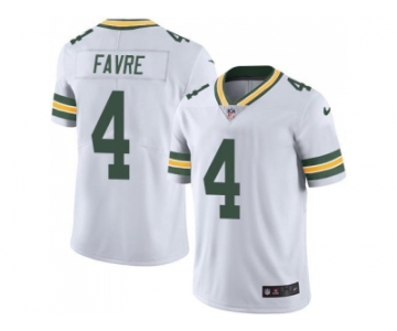 Youth Nike Green Bay Packers #4 Brett Favre White Stitched NFL Limited Rush Jersey