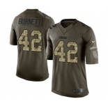 Youth Nike Green Bay Packers #42 Morgan Burnett Elite Green Salute to Service NFL Jersey