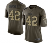 Youth Nike Green Bay Packers #42 Morgan Burnett Elite Green Salute to Service NFL Jersey