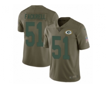 Youth Nike Green Bay Packers #51 Kyler Fackrell Limited Olive 2017 Salute to Service NFL Jersey