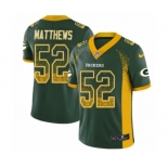 Youth Nike Green Bay Packers #52 Clay Matthews Limited Green Rush Drift Fashion NFL Jersey