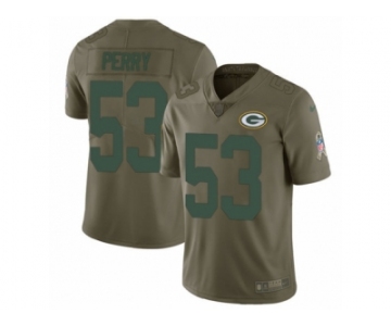 Youth Nike Green Bay Packers #53 Nick Perry Limited Olive 2017 Salute to Service NFL Jersey