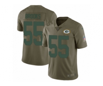 Youth Nike Green Bay Packers #55 Ahmad Brooks Limited Olive 2017 Salute to Service NFL Jersey