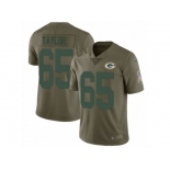 Youth Nike Green Bay Packers #65 Lane Taylor Limited Olive 2017 Salute to Service NFL Jersey