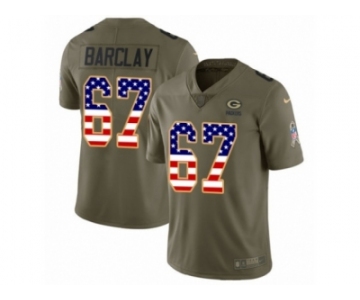 Youth Nike Green Bay Packers #67 Don Barclay Limited Olive USA Flag 2017 Salute to Service NFL Jersey