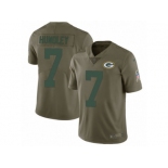 Youth Nike Green Bay Packers #7 Brett Hundley Limited Olive 2017 Salute to Service NFL Jersey