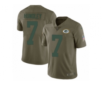 Youth Nike Green Bay Packers #7 Brett Hundley Limited Olive 2017 Salute to Service NFL Jersey