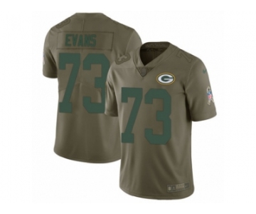 Youth Nike Green Bay Packers #73 Jahri Evans Limited Olive 2017 Salute to Service NFL Jersey