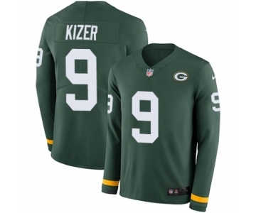 Youth Nike Green Bay Packers #9 DeShone Kizer Limited Green Therma Long Sleeve NFL Jersey