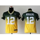 nike youth nfl jerseys green bay packers #12 aaron rodgers green-yellow[nike drift fashion][second version]