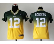 nike youth nfl jerseys green bay packers #12 aaron rodgers green-yellow[nike drift fashion][second version]