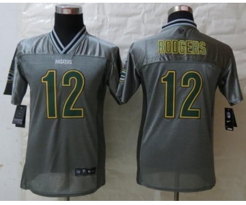 nike youth nfl jerseys green bay packers #12 aaron rodgers grey[nike vapor]