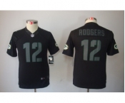 nike youth nfl jerseys green bay packers #12 rodgers black[nike impact limited]