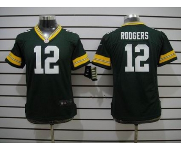 nike youth nfl jerseys green bay packers #12 rodgers green[nike limited]