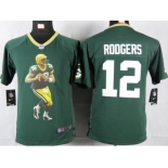 nike youth nfl jerseys green bay packers #12 rodgers green[portrait fashion]