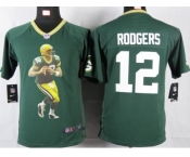 nike youth nfl jerseys green bay packers #12 rodgers green[portrait fashion]